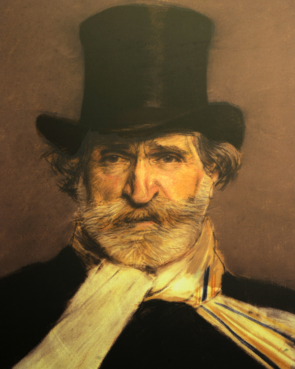 Giovanni Boldini, Ritratto di Giuseppe Verdi con cilindro (1886), olio su tela. Busseto, Palazzo Pallavicino, Museo Nazionale Verdi